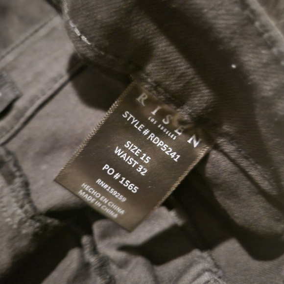 RISEN Jeans Black Size 15WAIST 32 - Picture 3 of 4